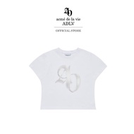 ADLV เสื้อยืด Oversize รุ่น  Metal New Symbol Logo Bio Washing Crop Short Sleeve T-Shirt White (50262SWCSSF_F3WTXX)