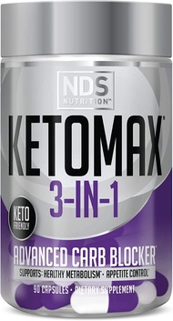 NDS Nutrition Advanced 3-in-1 - Keto Pills for Fat Loss Support Carb Blocker Appetite Suppressant - 