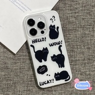 Cute Black Cat Phone Case For iQOO 13 12 11 11S 7 Neo 10R Neo10 Neo9 Neo8 Pro Neo7 Neo6 Neo5 SE Neo5
