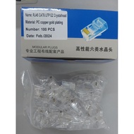 1 BOX (100 PCS) RJ45 PASSTHROUGH FOR CAT6, EZ RJ45 PASS THROUGH / RJ45 TAGUSAN