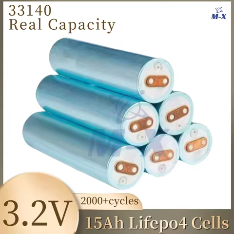 33140 3.2V 15Ah Cylindrical Lifepo4 Battery for DIY 12V 24V 48V 60V 90Ah 150Ah AGV UPS Solar System 