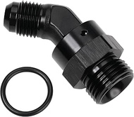 Podavelle 6AN Male Flare to 8AN -8 ORB O-ring Boss 45 Degree Swivel Fitting Adapter Aluminum Black