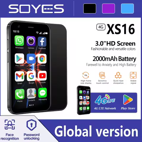 Soyes XS16 3-inch Mini Smartphone 4G Dual SIM Dual Standby 3+64GB Google Play Store 2000 Battery Fac