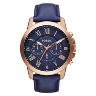 Fossil jam tangan pria Grant chronograpgh FS4835 Navy leather
