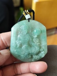 天然翡翠文殊菩薩佛牌