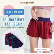 Young Hearts Dark Sporty Elastic Waistband Shorts Y19-B00049 *Clearance Nov