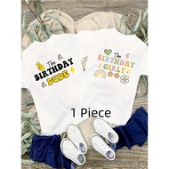 1pc "The Birthday Dude/Girly" T-Shirt - Casual Crew Neck, Short Sleeve, Lightweight & Stretchy Fabri