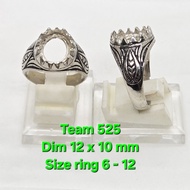 Super dim alpaca embanRing 12x10 taro leaf rintik claw motif agate ring binding/