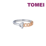 TOMEI Diamond Ring, White+Rose Gold 585
