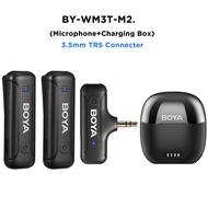 BOYA BY-WM3T Wireless Lavalier Lapel Microphone With Noise Reduction 100M Long-Distance for iPhone iPad Andriod Smartphone Cameras DSLR Video Recording Interview Podcast Vlog Streaming(2TX + 1RX + Charging Case)