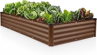 Plant & Plot Galvanized Raised Garden Beds Outdoor // 6×3×1 ft Planter Raised Beds for Gardening, Ve