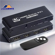-Compatible  Switch with IR Remote Control 4K@ 120Hz, 1080P@ 240Hz 3D, HDR Support for ,  TV, DVD