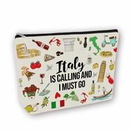 Girlly Inspired Italy Travel Gift: Perfect Makeup Bag Italy Is Calling And I Must Go For Teen Girl &