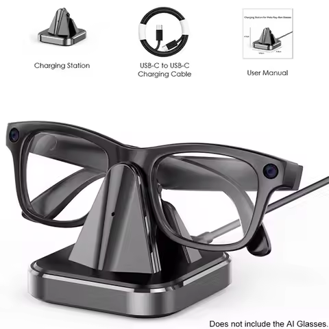 Charging Dock for Ray-Ban Meta AI Glasses USB-C Charging Stand for Oakley Headliner Smart Glasses Ch