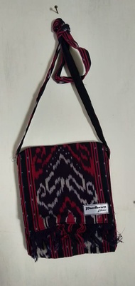 Tas Selempang Tenun Mini Tas Etnik Lombok Toraja dengan Penutup