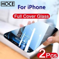 HOCE 2 Miếng Dán Kính Cường Lực Che Phủ Toàn Bộ Cho IPhone14 13 12 11 Pro Max 12 13 Mini X XR XS MAX