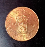 sh23 koin uang logam lama kuno benggol 2,5 sen cent nederlandsch indie