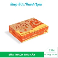 (HSD T8-2025) THÙNG 48 HỘP NUVI SỮA LẮC TRÁI CÂY HƯƠNG CAM CÓ THẠCH 170ML.