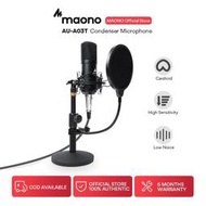 Maono A03T 電容式麥克風專業播客麥克風工作室桌面麥克風用於手機電腦聲卡YouTube卡拉OK遊戲錄音