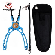 Aluminum Alloy Fishing Plier with Rope Line Cutter Hook Recovery Ring Opener Metal Press Multifuncti