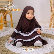 pakaian muslimah balita 1-2 thn warna pink - setelan gamis syari anak - coklat kopi s ( 2-3 thn )