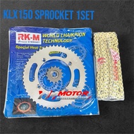 SPROCKET FULL SET KLX150/s/L/bf SPROCKET JENAMA RKM
