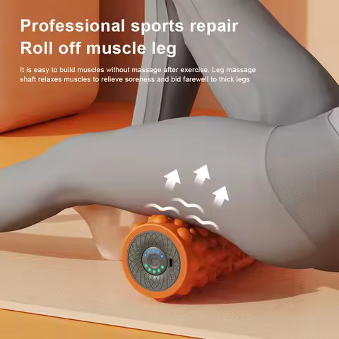 Electric Vibrating Foam Roller Yoga Column Rechargeable Muscle Roller 5 Modes Tissue Massager for Yo