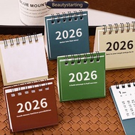 BEAUTYSTARTING 2025.6-2026.12 Mini Simple Calendar Small Desk Calendar Creative Coil Calendar Planne