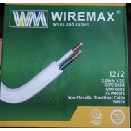 ✺♀WIREMAX PDX Wire Non-Metallic Sheathed Cable WMEX 2.0mm² x 2C #12/2 [Per Box/75Meters]