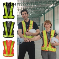 KTVEIH Reflective Vest, Lattice Reflective Straps V Shape Safety Vest, Security Night Work Mesh Fabr