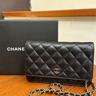 CHANEL 黑荔枝金雙C WOC