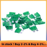 Vehicle Car 30A 30Amp Green Body Two Prong Blade ATC Fuse 30pcs