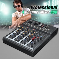 LEORY Karaoke Mixer Professional 4 Channel Studio Audio Mixing Console Amplifier Digital Mini Microp