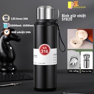 Thermos flask 1500ml and 1000ml 316 stainless steel with tea filter basket to keep heat 24 hours SY8