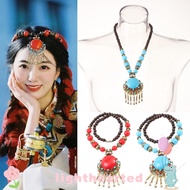 LIGHTHEARTED Bohemian Pendant Necklace, Vintage Alloy Bohemian Necklace,  Gifts Jewellery Turquoise 
