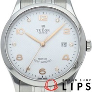 二手 Tudor 1926 手錶，41 毫米，6 顆鑽石，M91650-0003，帶盒子和保固卡，不銹鋼男士手錶，白色，拋光，狀況極佳。