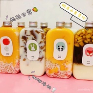 💎Jay Chou Internet Celebrity DisposablePETFood Grade Milky Tea Cup Plastic Juice Beverage Oil Orange Maiji Square Plasti