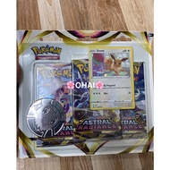 Blister 3 Pack ASTRAL RADIANCE - Eevee With Promo Card and Genuine Pokemon Coin