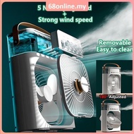 [Johor Seller] 3 in 1 Air Cooler Water Cooling Spray Fan USB Desktop Aircond Humidifier Purifier Mist 7 Colors LED Light Portable USB Mini Aircond Mist Fan Kipas Penyejuk Mini Meja  Cooling Spray Fan