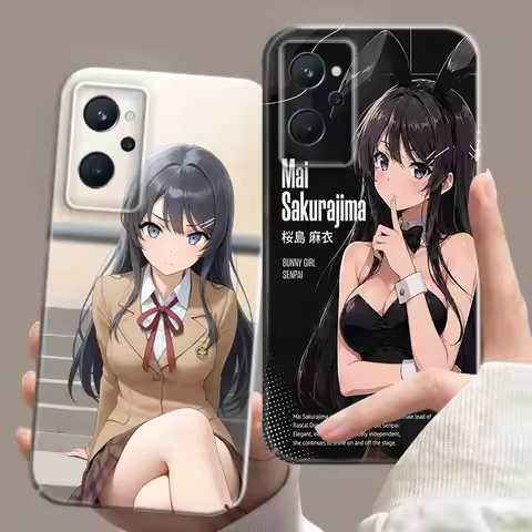 Anime Sakurajima Mai For Realme GT 8 7 7T 15 14 14X 13 C75 C73 P3X GT2 60 Neo 2 5 7 SE Pro Plus Hard