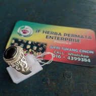 Cincin perak925 teras gemunggal hitam/teras kelor