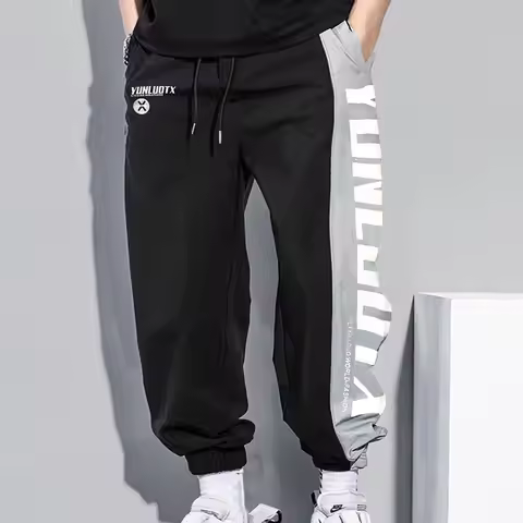 Large size 13XL 12XL 9XL autumn Winter Men sweatpants sports pants man elasticity sweatpants black h