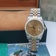 【大眾名錶】ROLEX勞力士 16233 Datejust 蠔式日誌 金十鑽面盤 錶耳有孔錶徑36mm 大眾名錶G059
