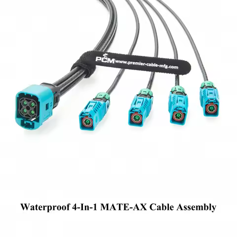 IP67 4-in-1 TE Mini FAKRA Female to Fakra Female Four Ports RF Coaxial Cable 2354439-9 to 2-2380551-