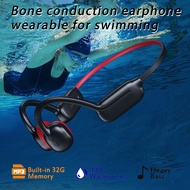 LSARD Swimming Bone Conduction Earphones Bluetooth Wireless IPX8 Waterproof 32GB MP3 Player Hifi Headphone Mic Headset