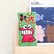 เคสถุงขนมสกรีนลาย กันเลนส์กล้อง บิดงอได้สำหรับ 7p/8p xr 11 11promax 12 12pro 12promax 13 13promax 14