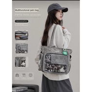 Women Large Capacity Tote Bag A4 Shoulder Bag Multi Pocket School Bag Transparent Ita Bag JK Anime L