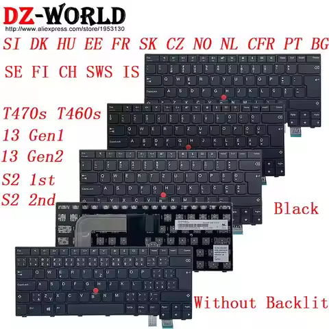for Lenovo Thinkpad 13 Gen 2 1 T470s S2 G1 G2 T460s Laptop SI DK HU EE FR SK CZ NO NL CFR SE FI CH S