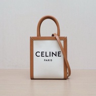 CELINE(思琳) CABAS 標誌印花豎款手袋 迷你 金棕色 /帆布