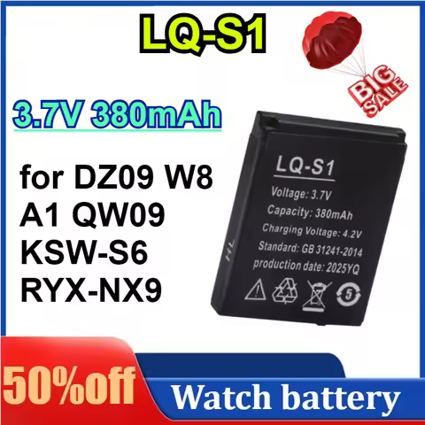3.7V 380mAh LQ-S1 Smart Watch Battery Durable SmartWatch Lithium Rechargeable Battery for DZ09 W8 A1